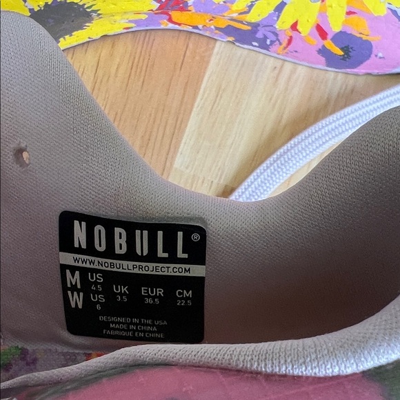 NOBULL Women's Floral Sneakers - Purple Yellow Red Size 6 - Picture 3 of 14